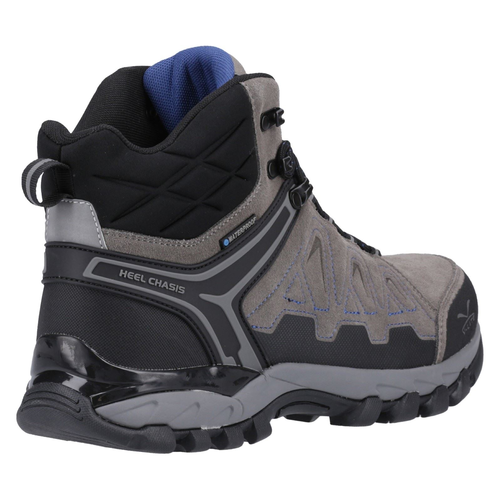 Hi-Tec V-Lite Explorer WP Chaussures De Randonnée Pour Homme En Cuir Daim Vachette Gris Anthracite/Gris/Bleu Foncé