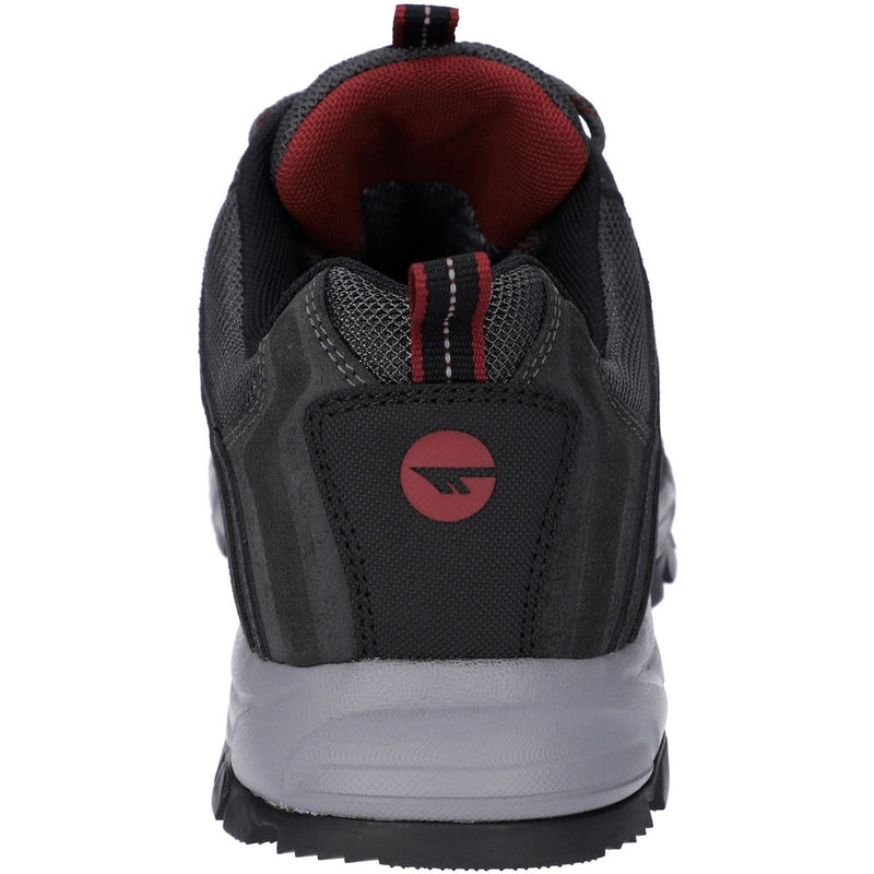 Hi-Tec Auckland Lite Chaussures De Randonnée Pour Homme En Cuir Gris Graphite/rouge Foncé