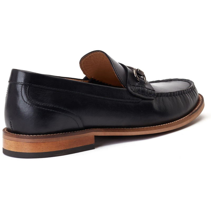 Base London Madison Mocassins Noirs En Cuir Pour Hommes
