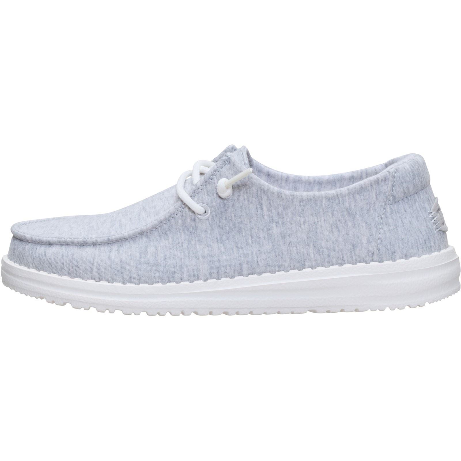HEYDUDE Wendy Stretch Jersey Mocassins Femmes Gris Clair En Textile