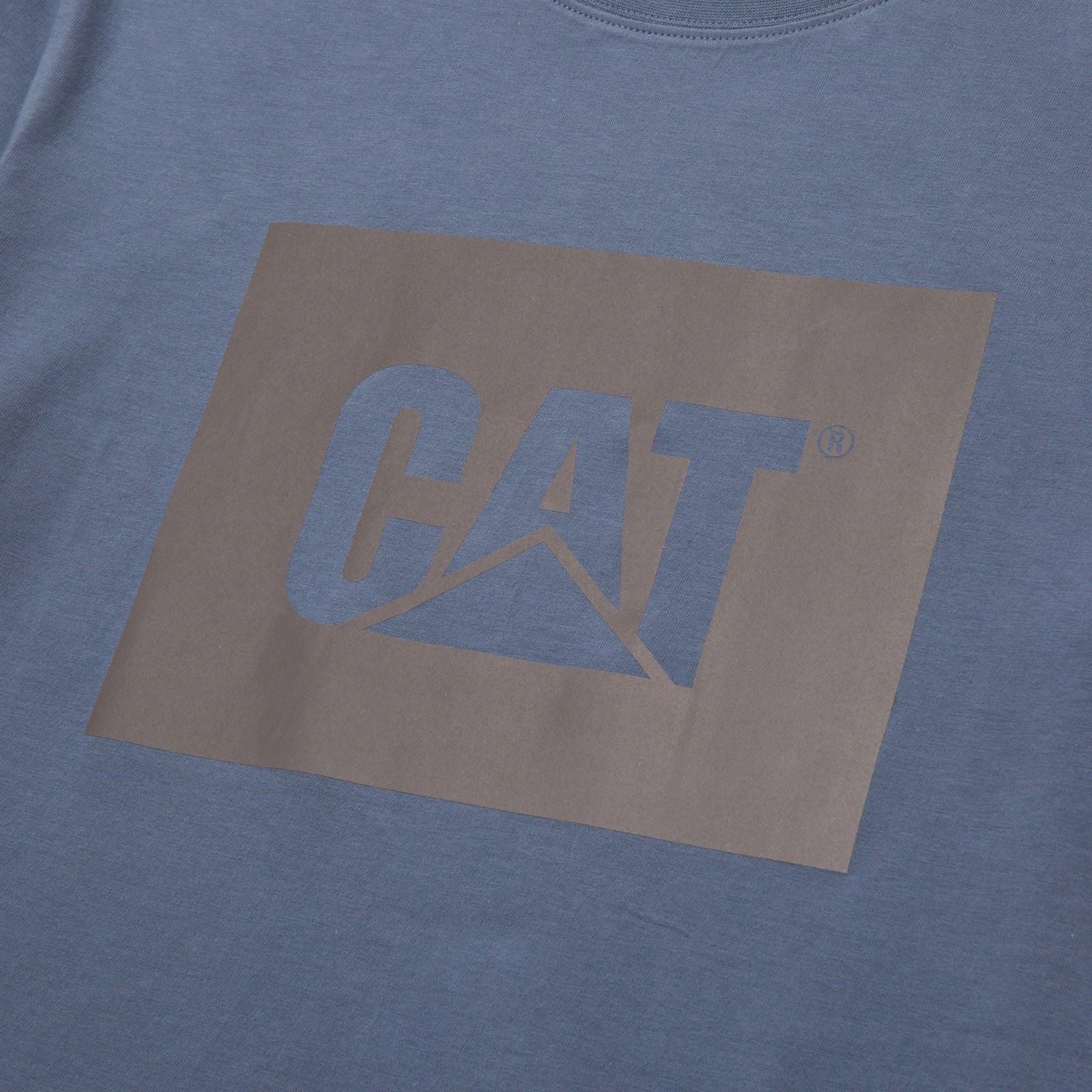 Caterpillar Graphic T-Shirts Pour Hommes En Coton Bleu À Manches Courtes
