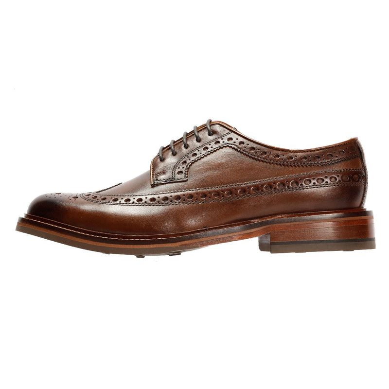 Chapman & Moore Longwing Brogue Country Chaussures En Cuir Pour Hommes Brunes À Lacets