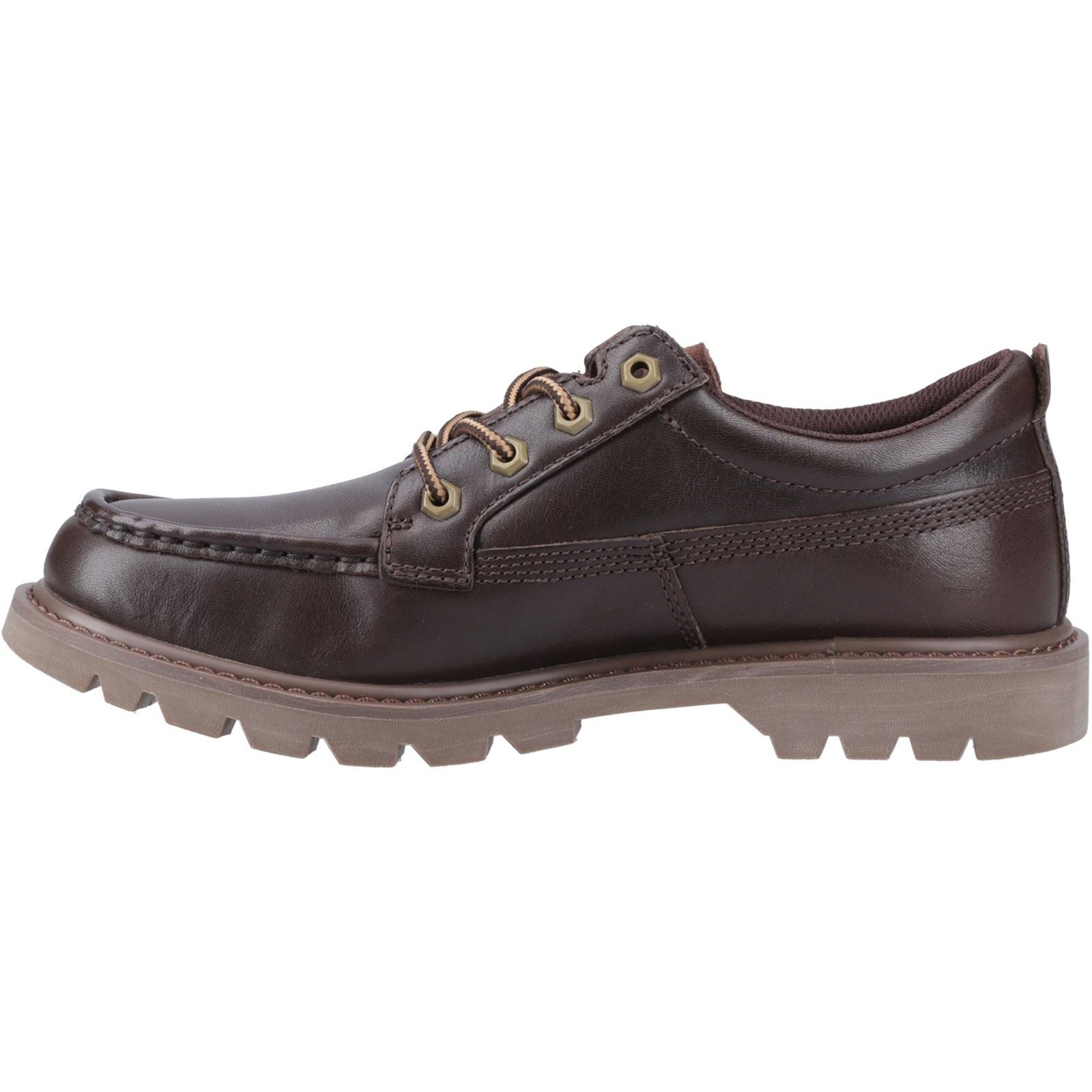 Caterpillar Colorado Moc Toe Low Chaussures En Cuir Pour Hommes À Lacets Marron Foncé