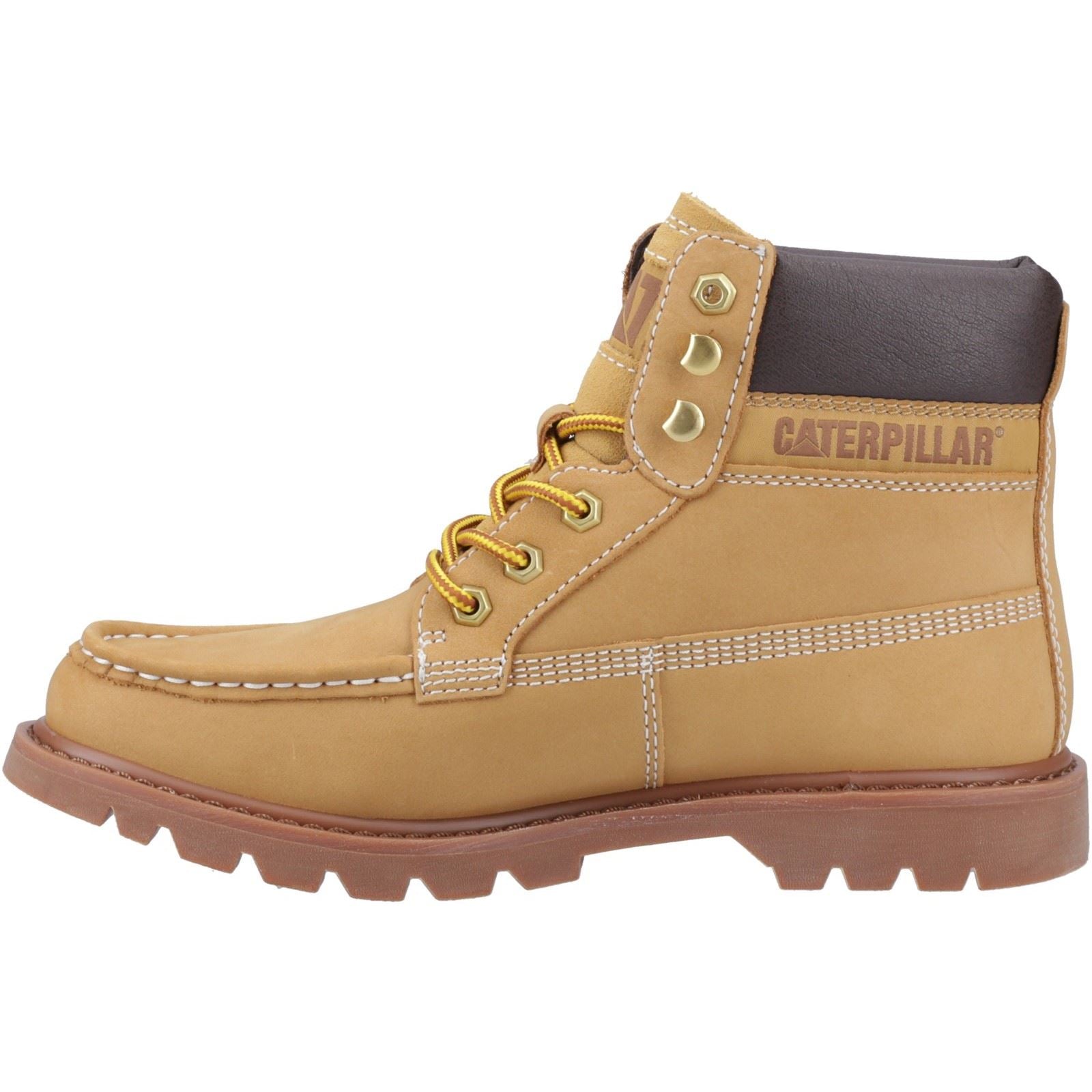 Caterpillar Colorado Moc Toe Bottines À La Cheville En Cuir Pour Hommes Honey Reset
