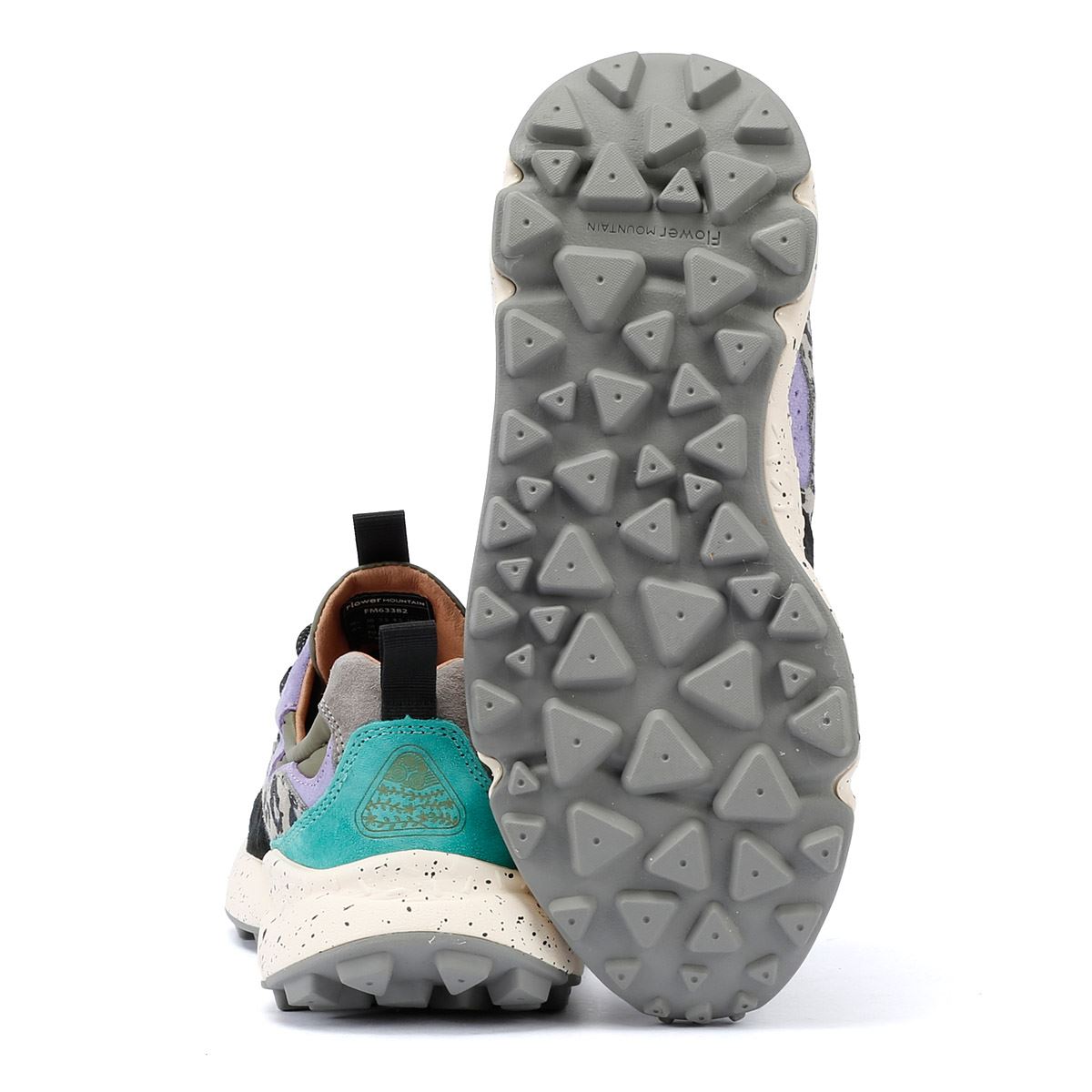 Flower Mountain Yamano 3 Sneakers En Daim Vert Militaire / Vert Clair / Jaune