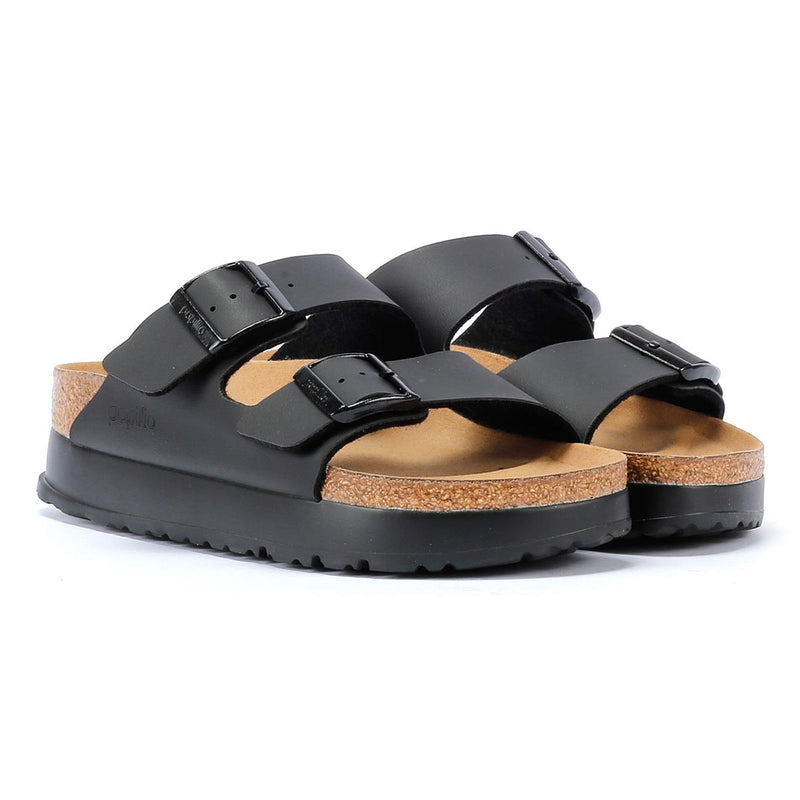Birkenstock Arizona Flex Platform Sandales Noires Pour Femmes