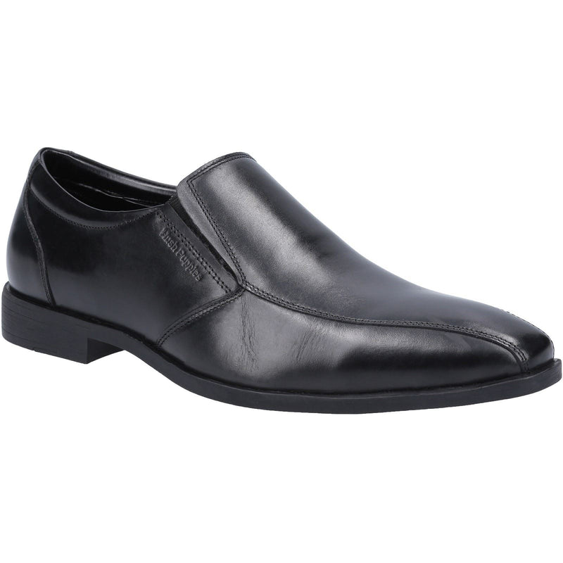 Hush Puppies Ellis Chaussures Noires Pour Hommes En Cuir À Enfiler