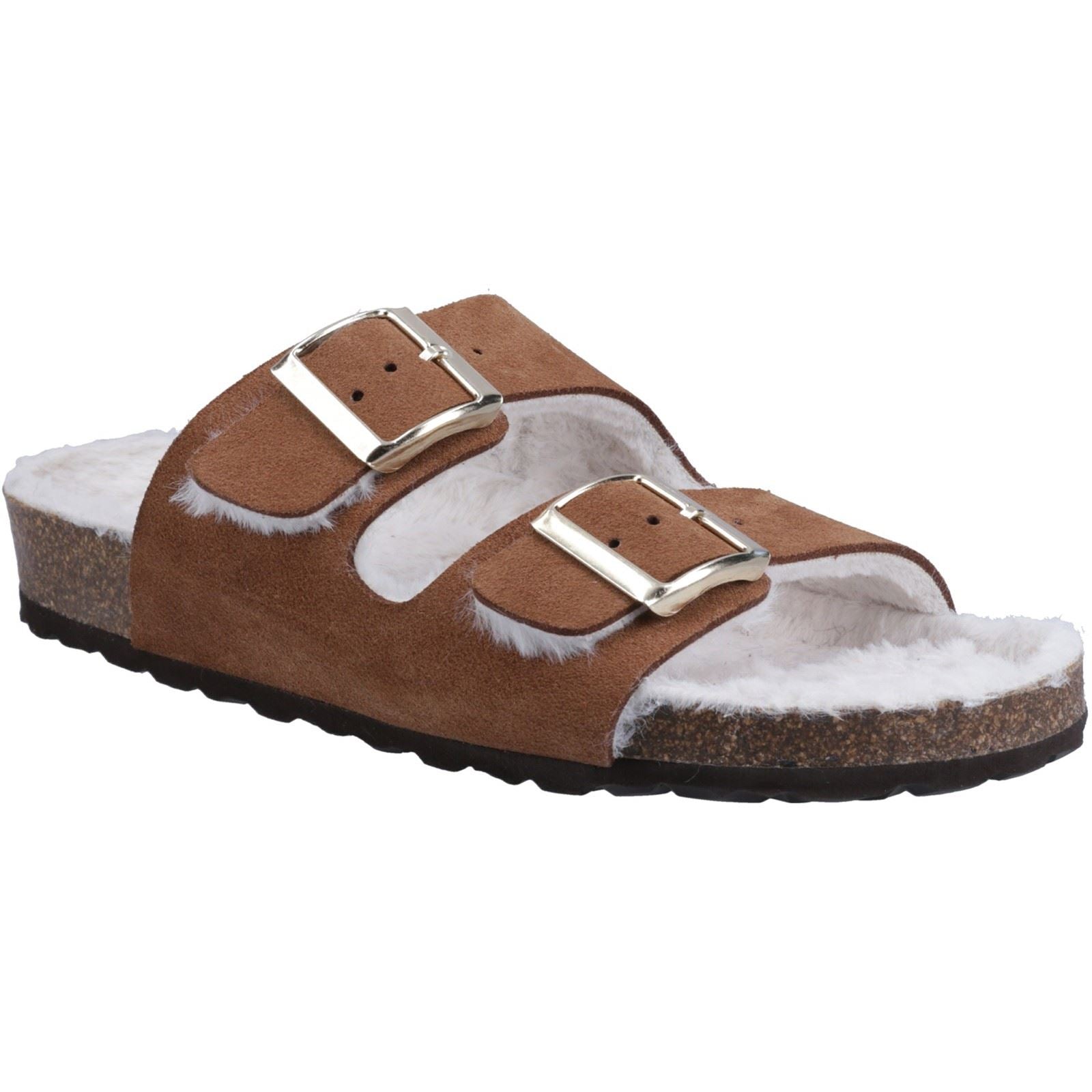 Hush Puppies Jessie Chaussons Pour Femmes En Cuir Couleur Beige