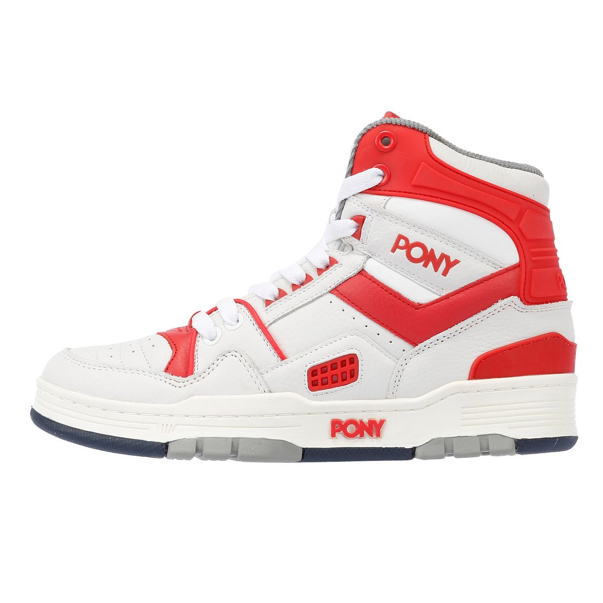Pony M_100 Des Baskets Blanches/Rouges En Cuir