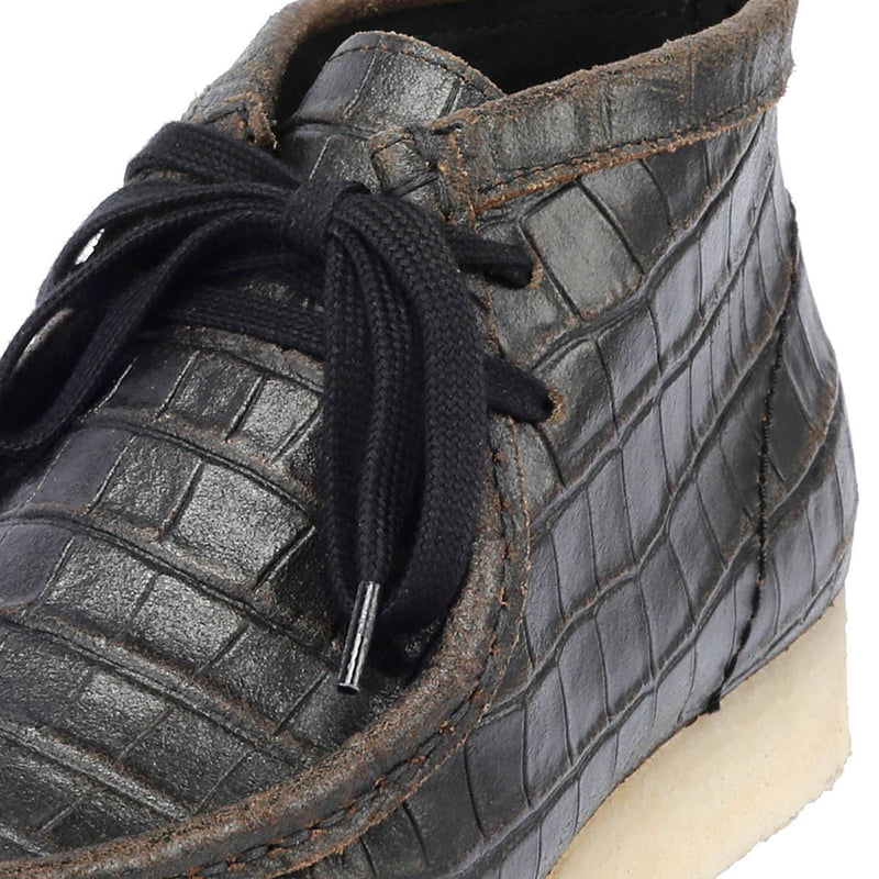 Clarks Originals Wallabee Boot Harajuku Bottes Noires En Cuir Pour Femmes