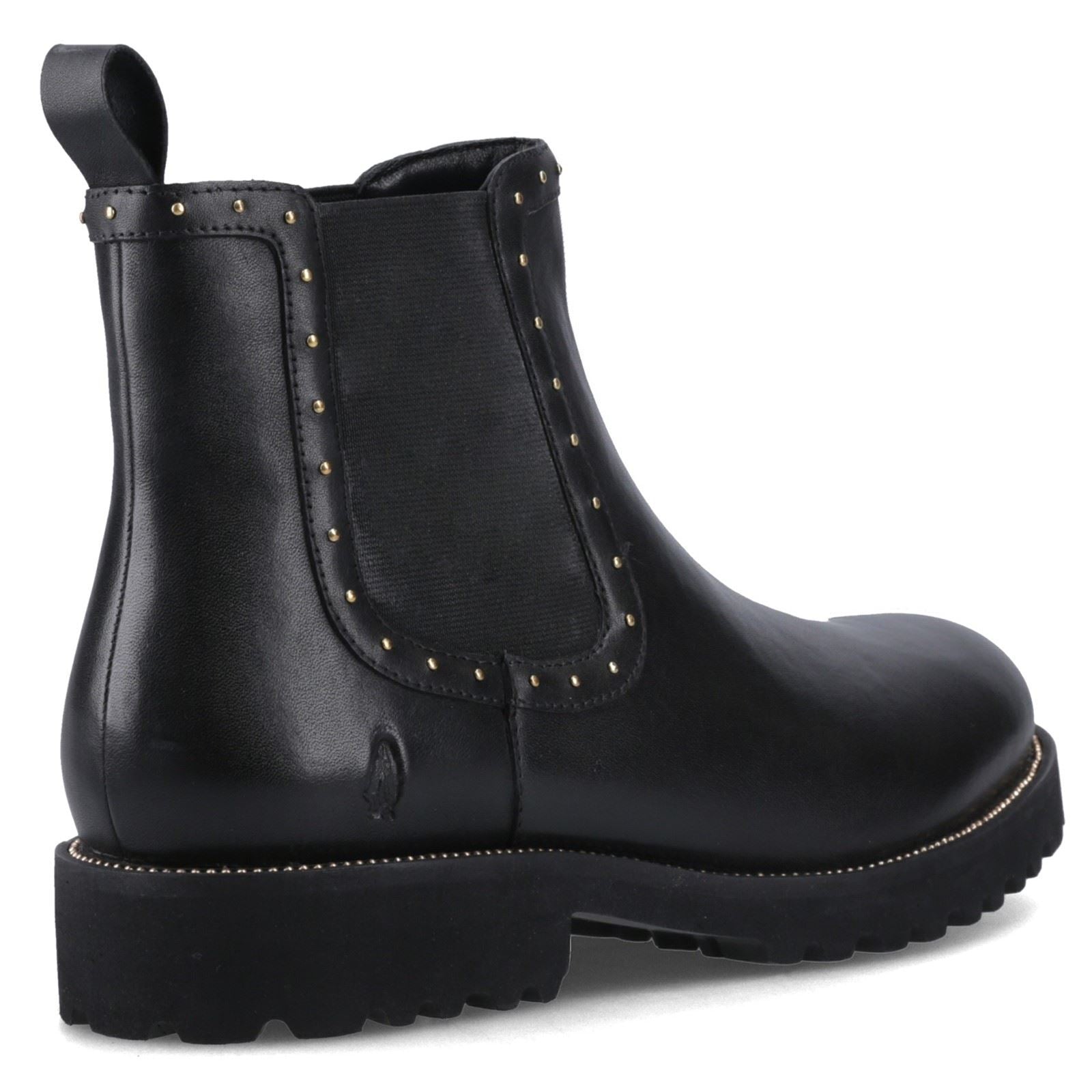 Hush Puppies Gwyneth Bottes Plates Chelsea Noires En Cuir Pour Femmes
