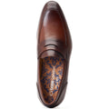 Base London Bruno Chaussures Loafers Marron Brûlé Pour Hommes En Cuir