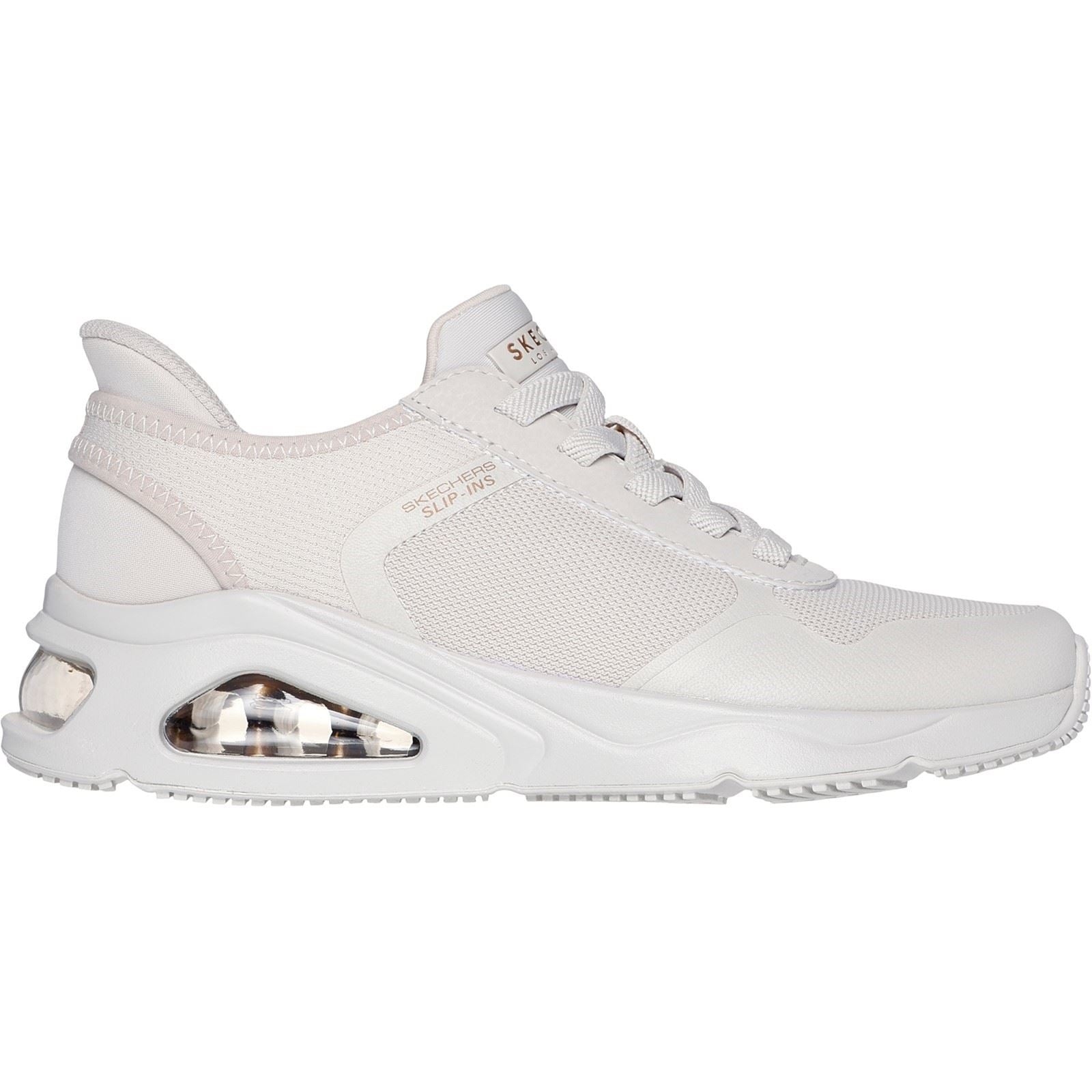 Skechers Tres-Air Uno Easy Steppers Chaussures De Sport Pour Femmes En Toile Blanc Cassé
