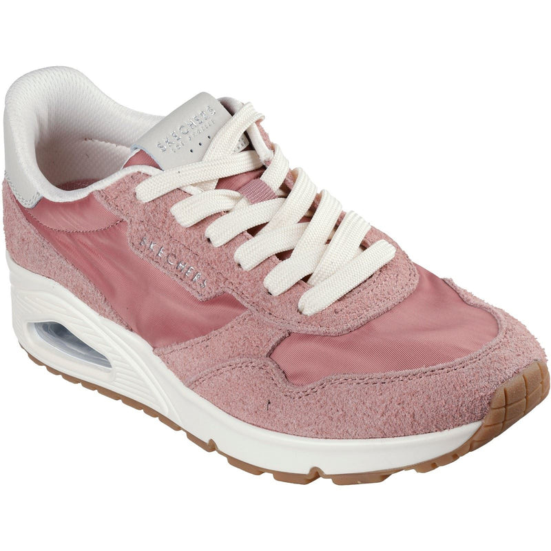 Skechers Uno Vintage Dayz Baskets Rose En Cuir Pour Femmes