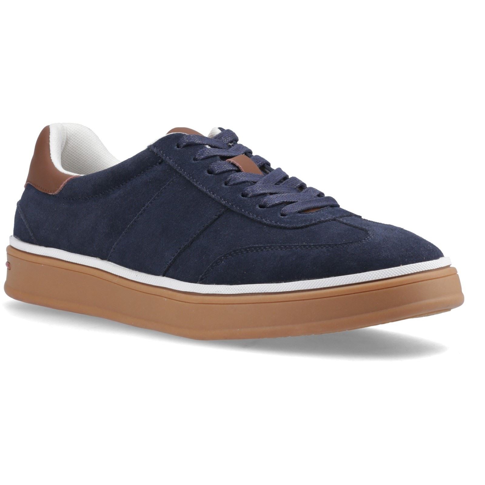Hush Puppies Carlos Suede Trainer Baskets En Cuir Pour Hommes Carlos Suede Sneakers Bleu Marine