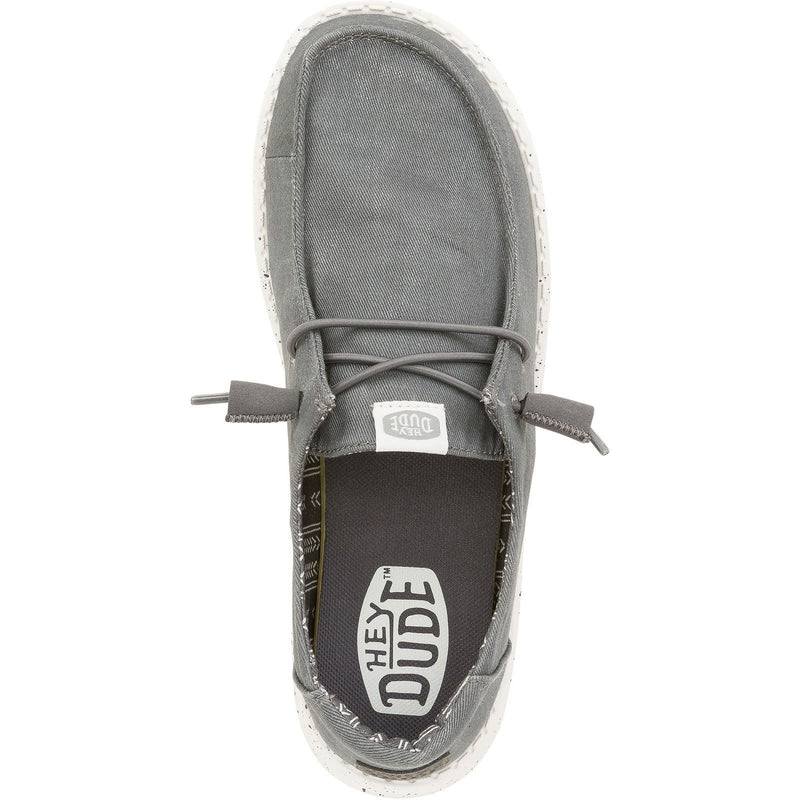HEYDUDE Wendy Canvas Mocassins Gris Foncé Pour Femmes En 100% Coton