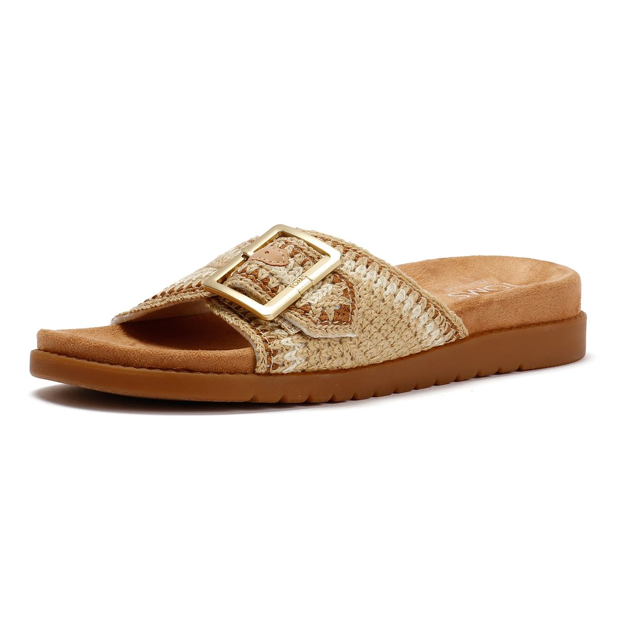 TOMS Marin Slide Sandales Beiges En Textile Pour Femmes