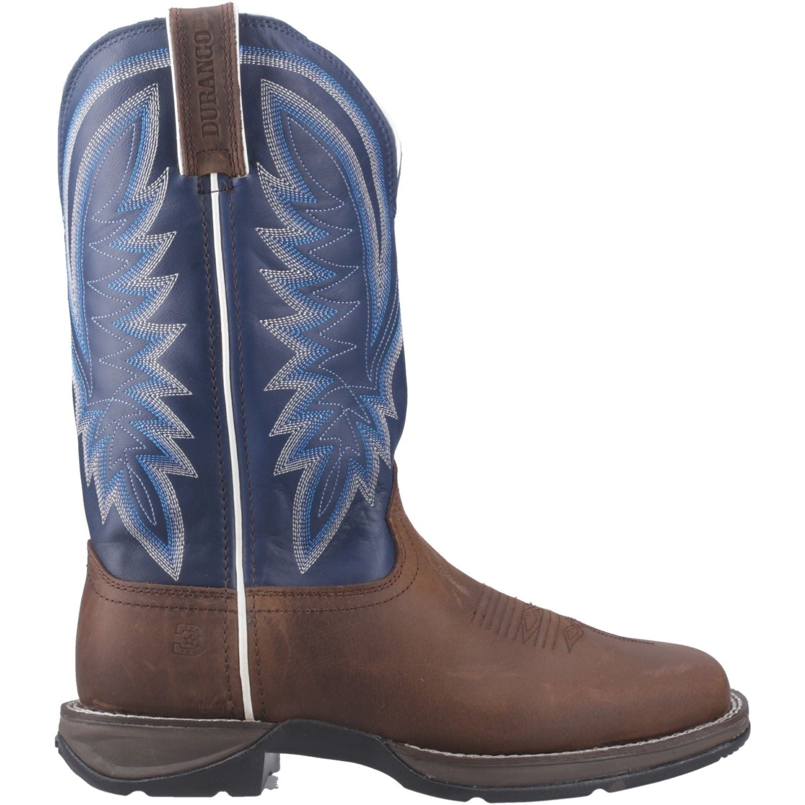 Durango Rebel Chaussures En Cuir Pour Homme Marron Selle/Bleu Denim
