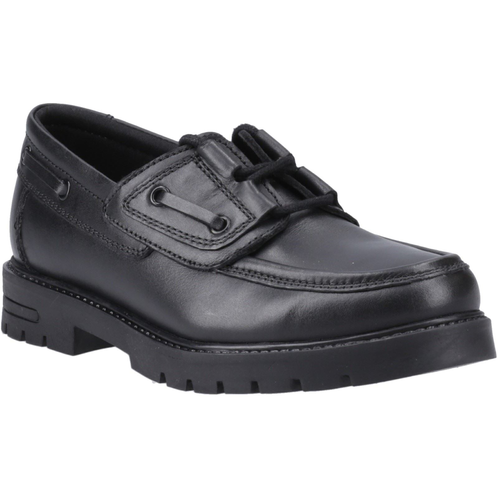 Hush Puppies Lucy Chaussures Bateau Noires Pour Filles En Cuir