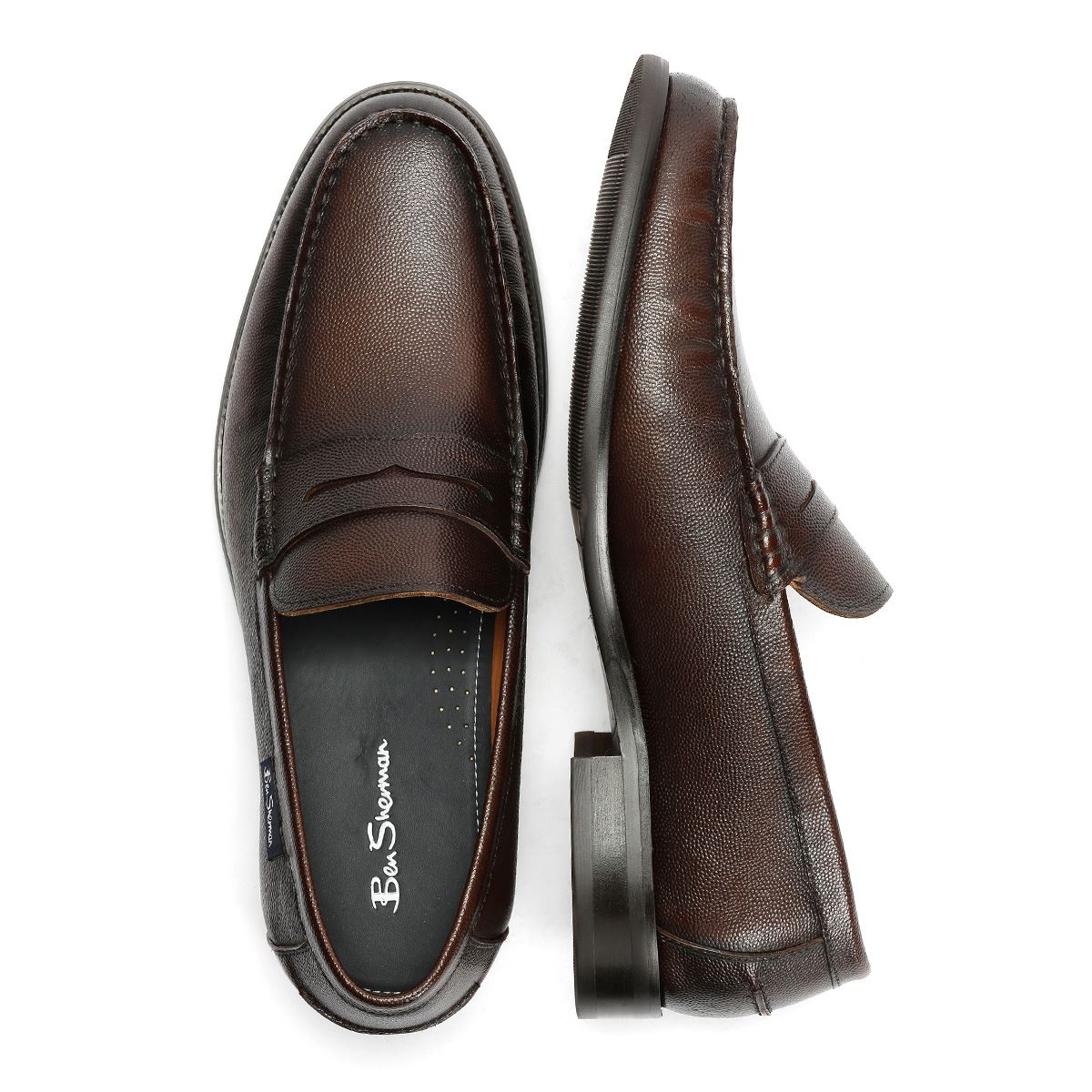 Ben Sherman Hester Mocassins En Cuir Marron Pour Hommes