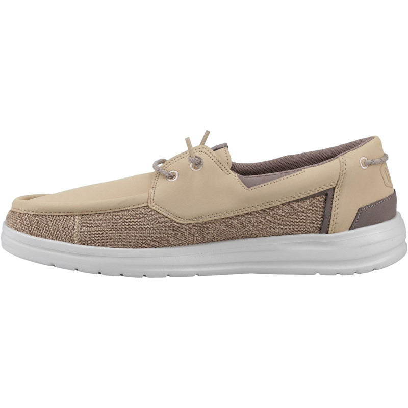 HEYDUDE Welsh Grip Classic Mesh Mocassins Bateau Marron En Mélange De Coton Pour Hommes