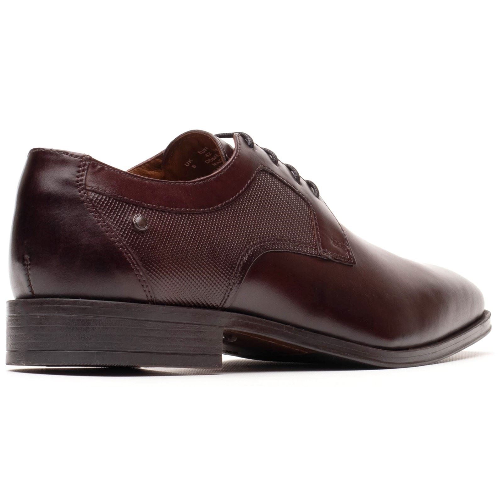 Base London Dome Chaussures À Lacets En Cuir Pour Hommes Marron Brûlé