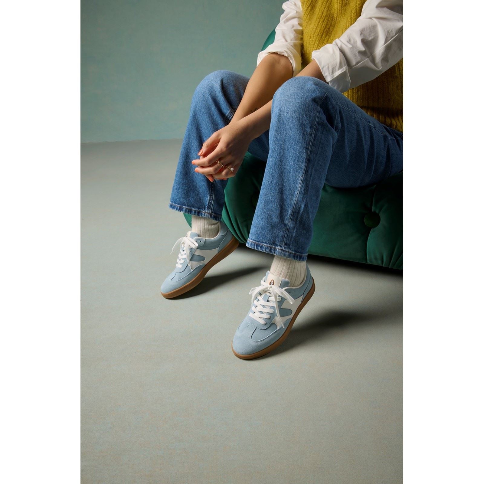 Hush Puppies Maura Baskets Bleues Pour Femmes Suède