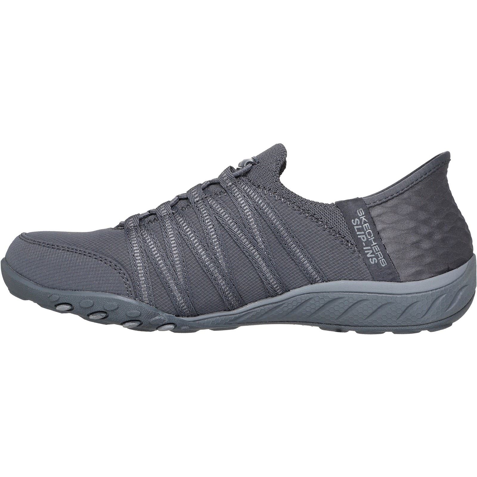Skechers Breathe Easy - Roll-With-Me Chaussures De Sport Pour Femmes En Toile Anthracite