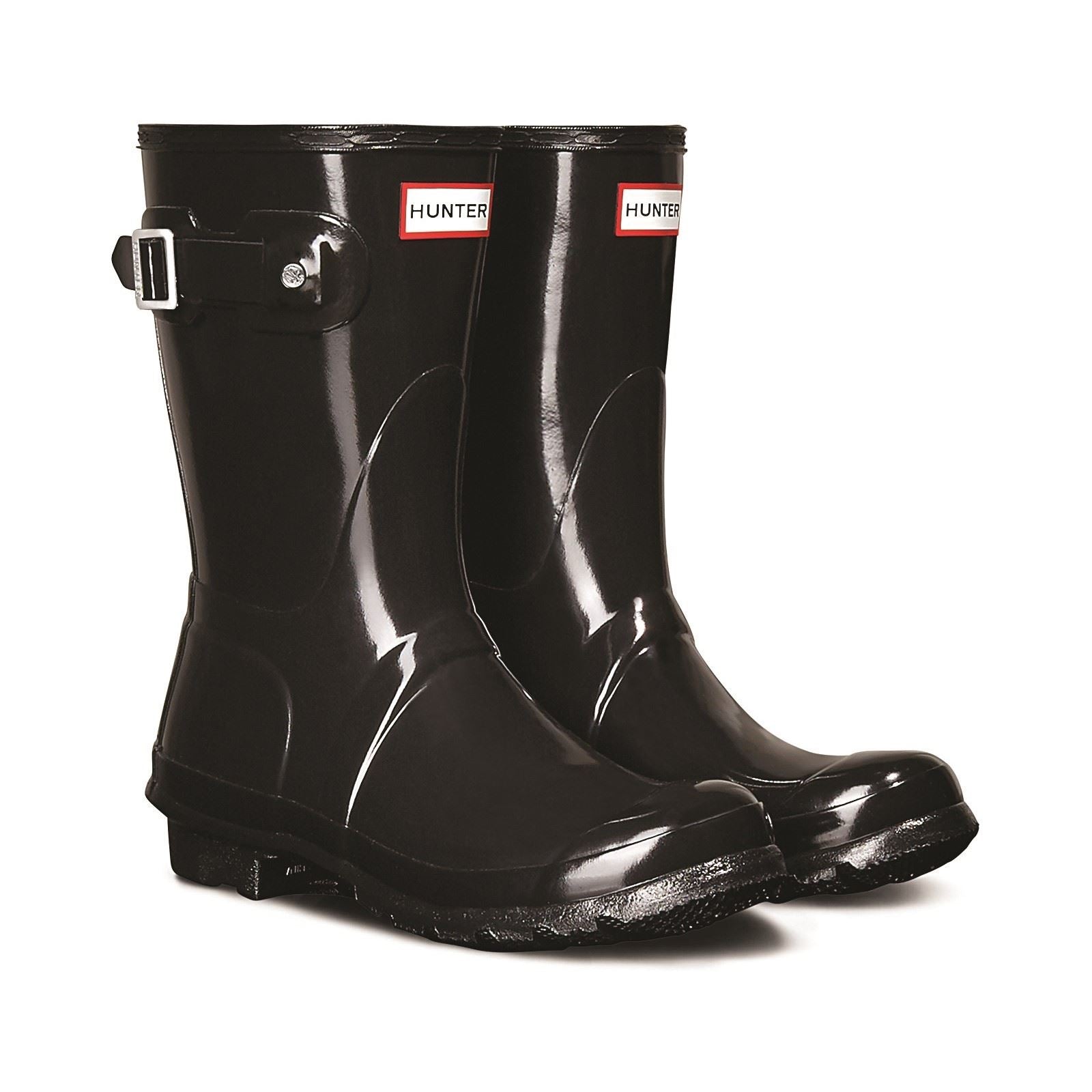 Hunter Original Short Gloss Bottes En Caoutchouc Pour Femmes, Noires