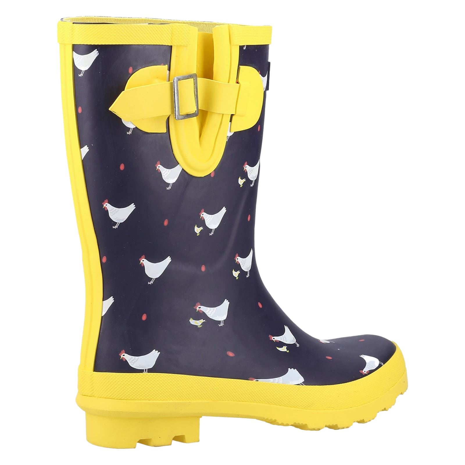 Cotswold Farmyard Mid Bottes En Caoutchouc À Motif De Poule En Français.