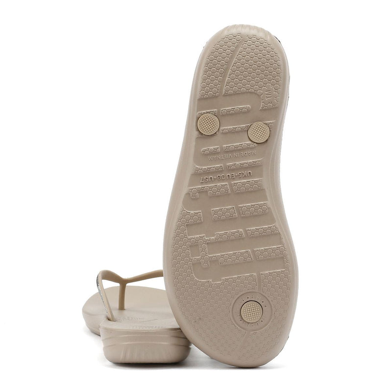 FitFlop Iqushion Ombre Sparkle Tongs Pour Femmes En Caoutchouc Beige
