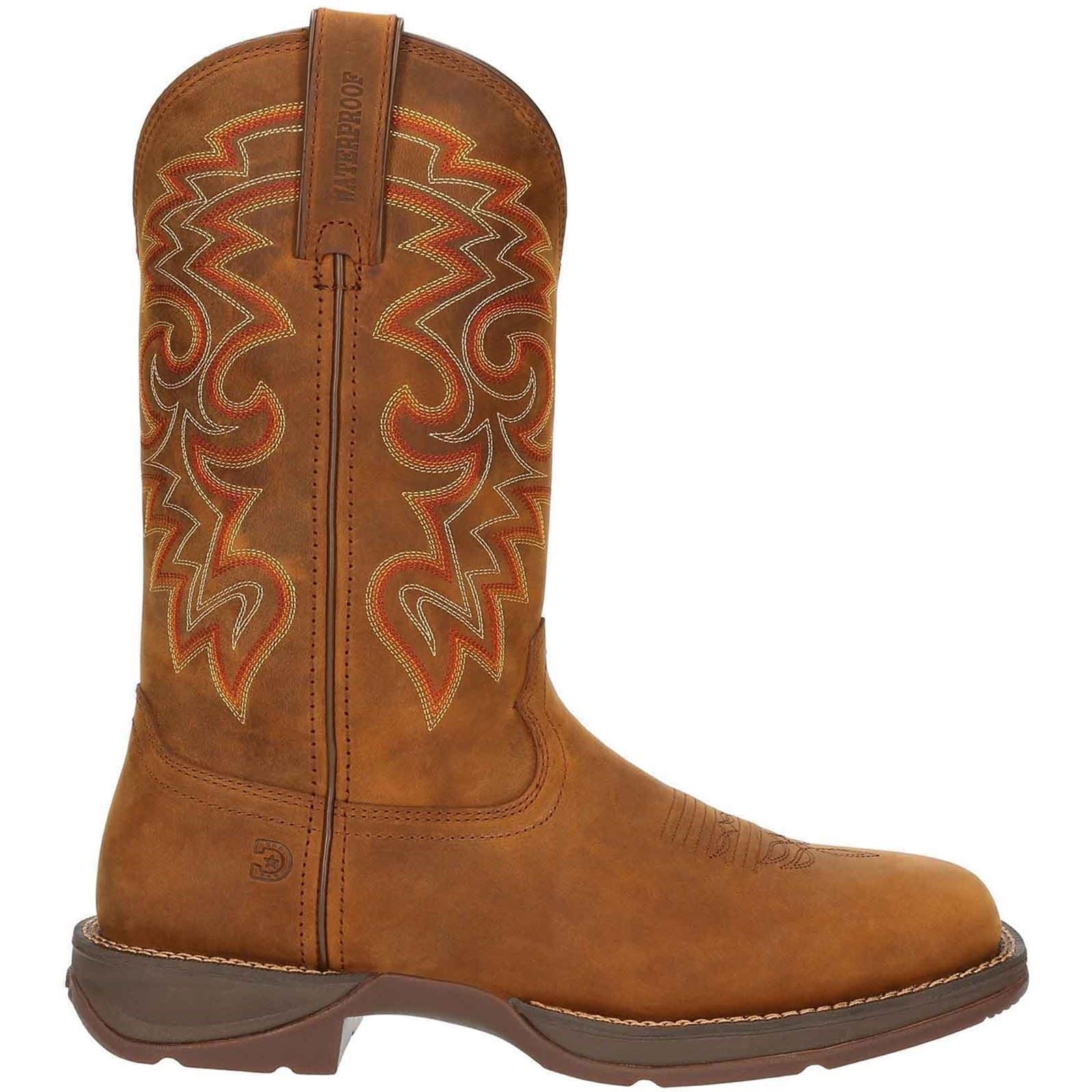 Durango Rebel Chaussures En Cuir Pour Homme De Couleur Rouille