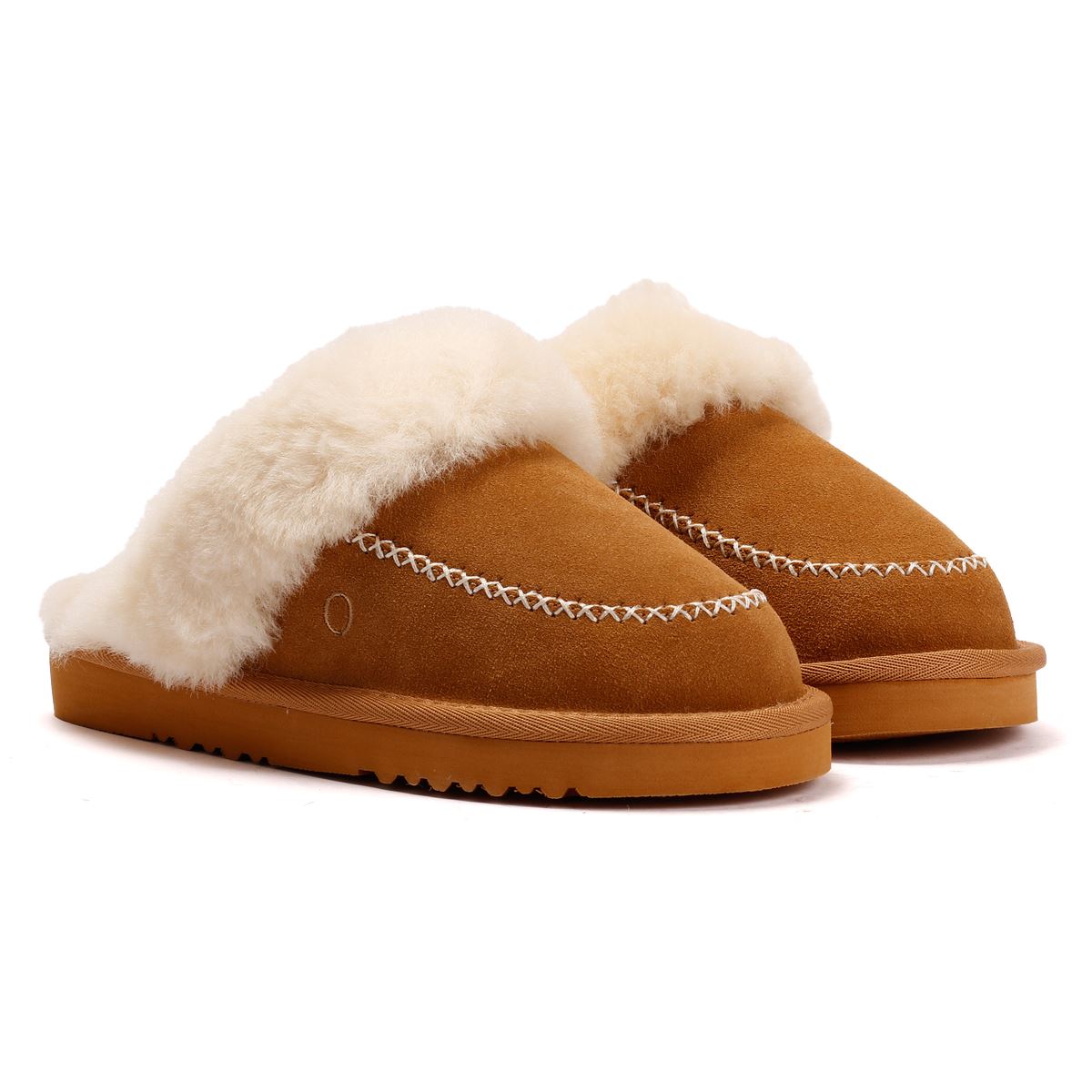 Osprey London The Celeste Chaussons En Suède Pour Femmes Marron clair