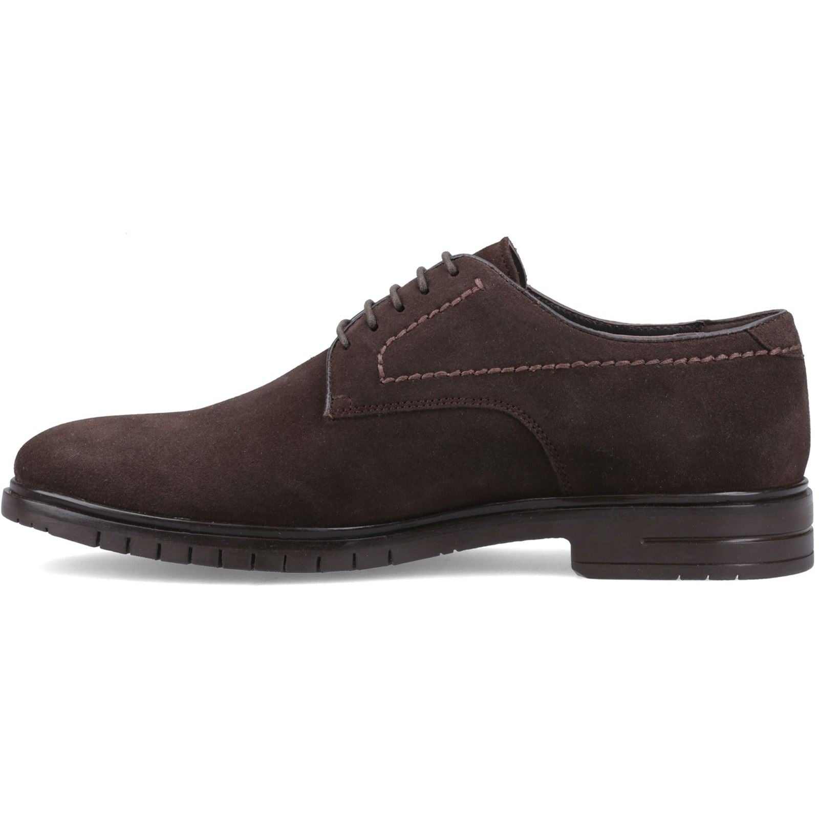 Hush Puppies Sterling Suede Shoe Chaussures En Cuir Pour Hommes En Chocolat À Lacets