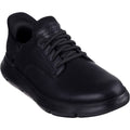 Skechers Garza Gervin Chaussures En Cuir Noir À Lacets Pour Hommes