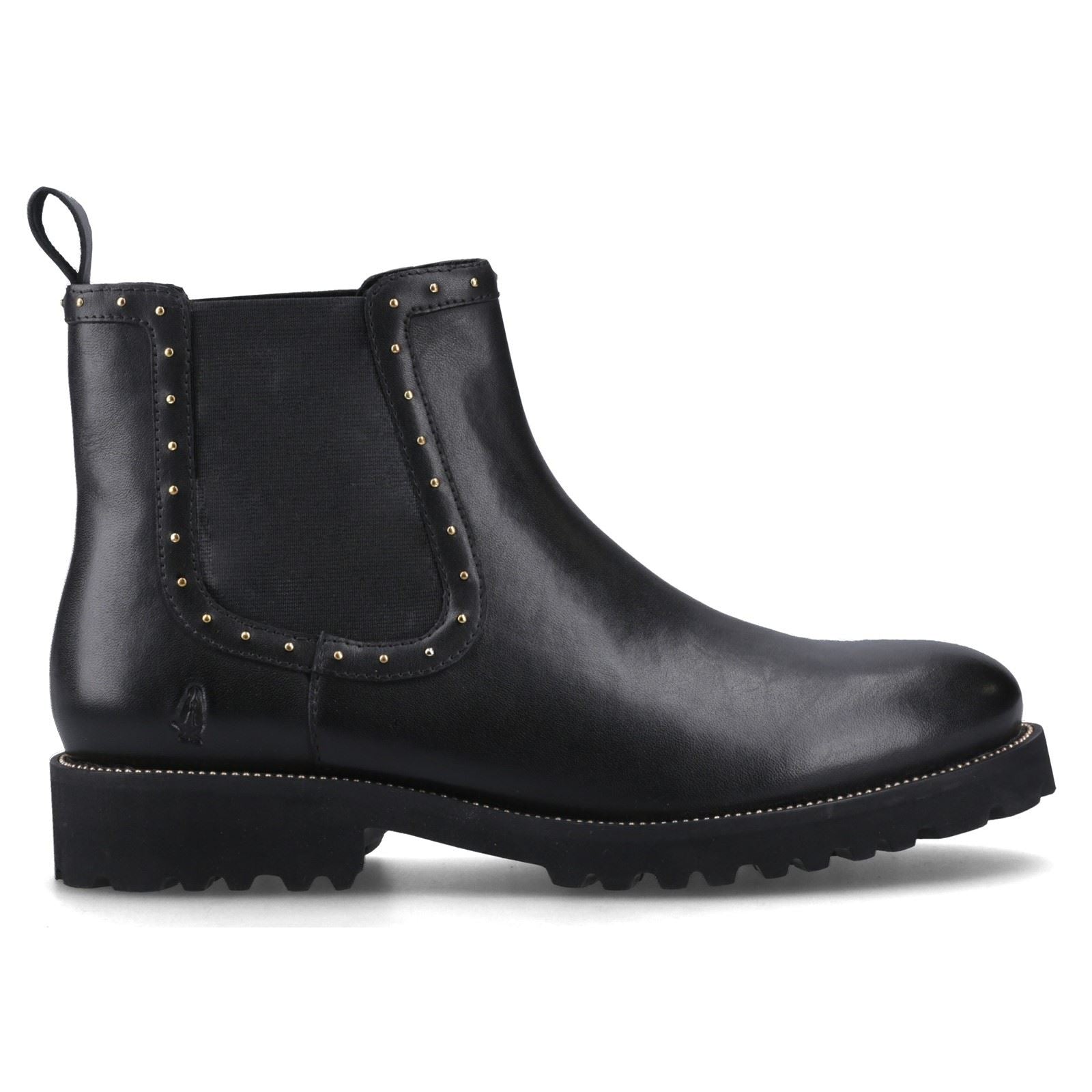 Hush Puppies Gwyneth Bottes Plates Chelsea Noires En Cuir Pour Femmes