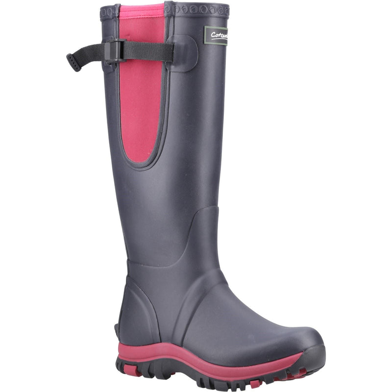 Cotswold Milton Bottes En Caoutchouc Pour Femmes Bleu Marine/Rose