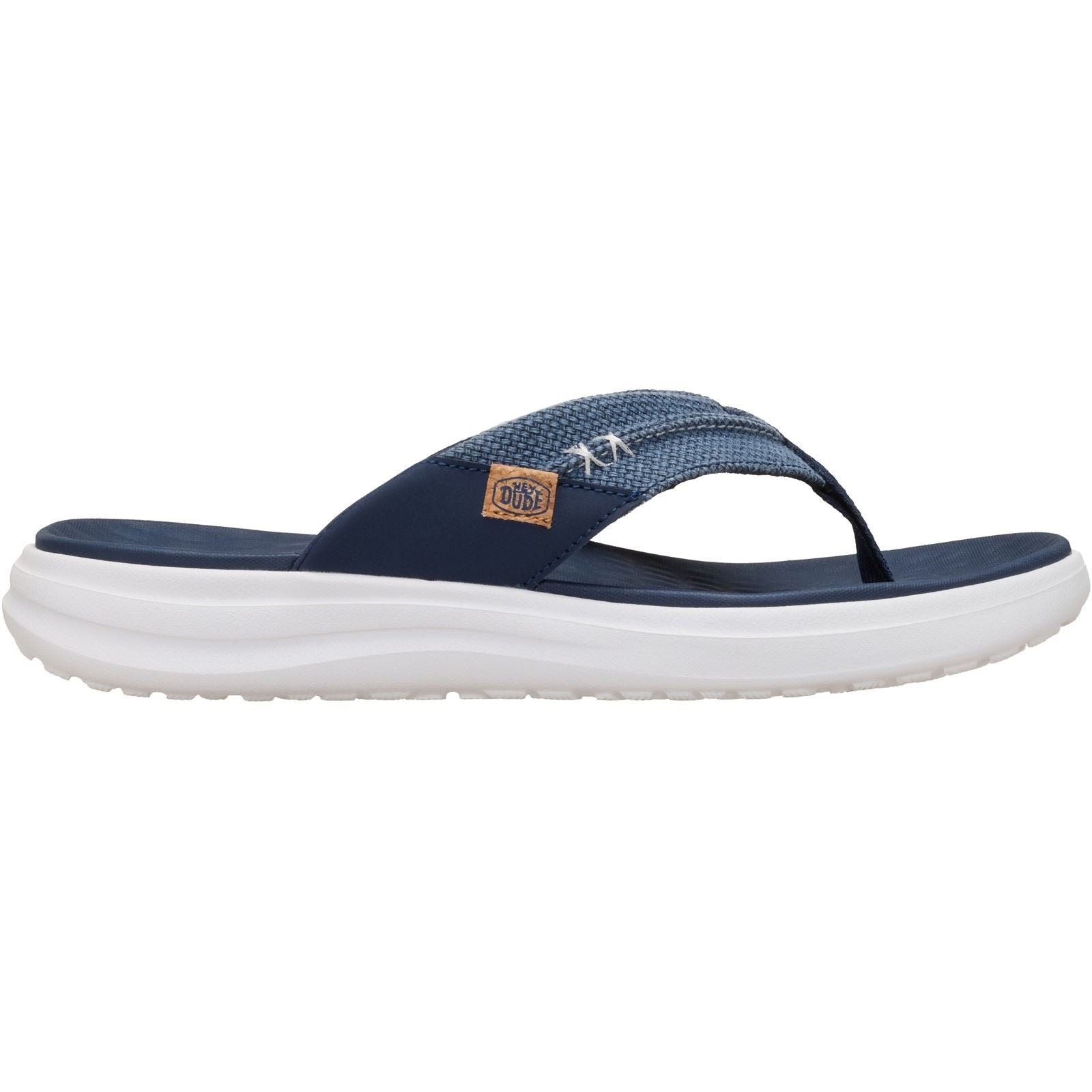 HEYDUDE Finn Flip Sandales Pour Hommes En Polyester Bleu Marine