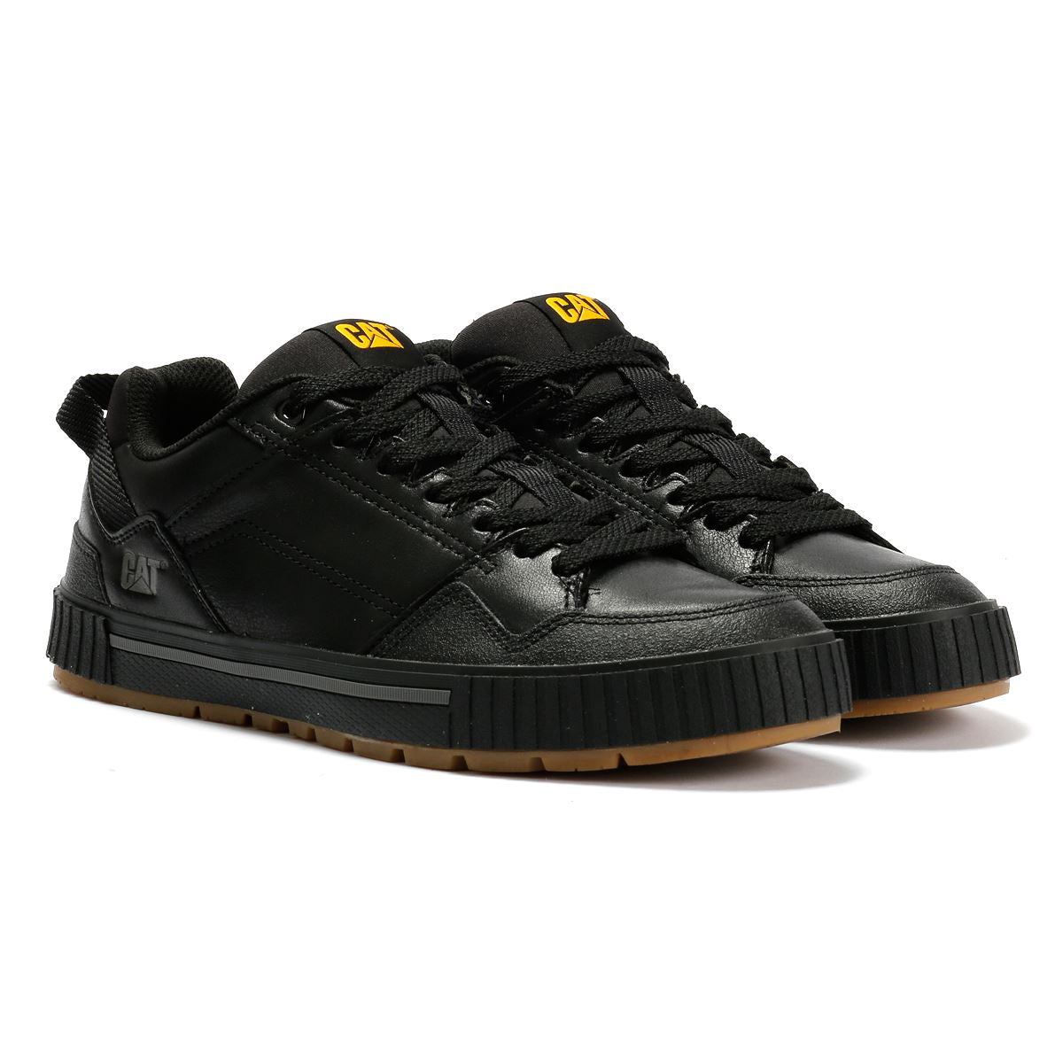 Caterpillar Axiom Chaussures Noires En Cuir Pour Homme À Lacets