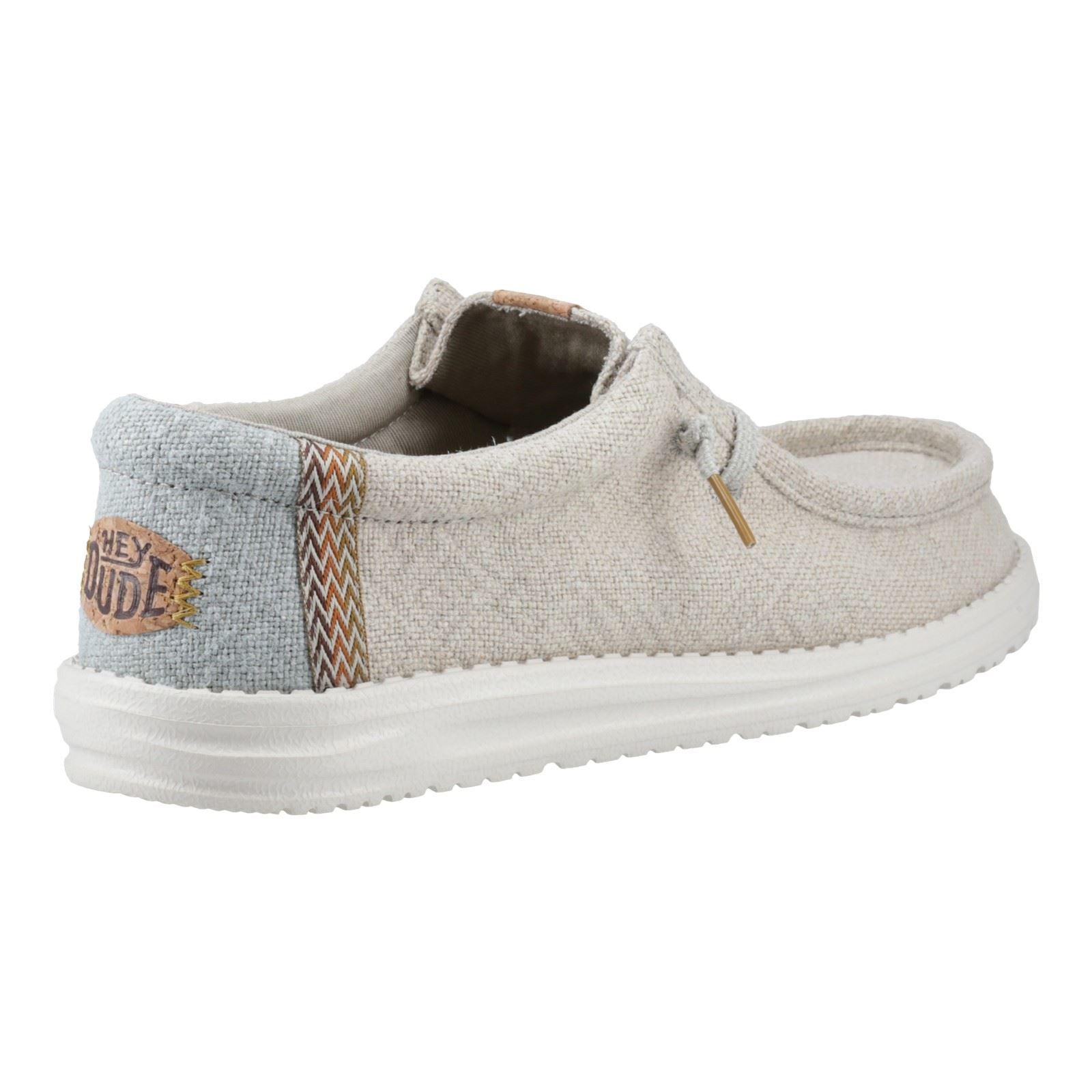 HEYDUDE Wally Jute Chaussures Mocassins En Toile De Jute Pour Hommes, Gris Pierre/Vert Iceberg