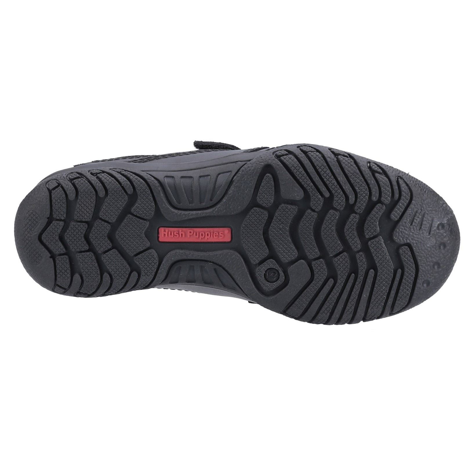 Hush Puppies Jezza 2 Senior Chaussures Noires Pour Garçons En Cuir