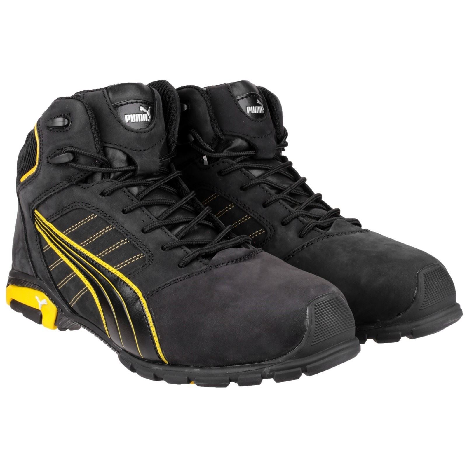 Puma Safety Bottes De Sécurité En Cuir Noir Amsterdam Mid