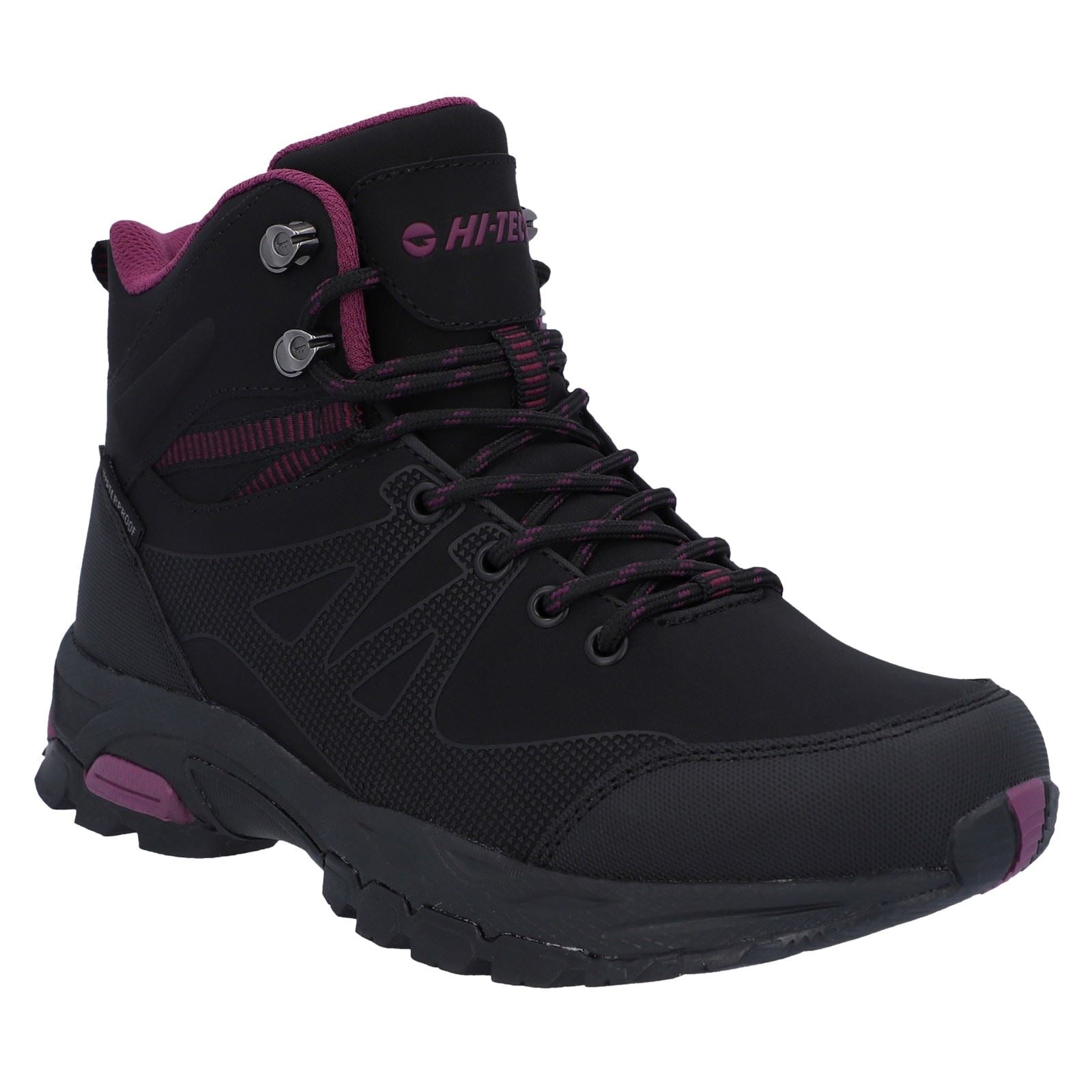 Hi-Tec Jackdaw Mid WP Bottes De Randonnée Pour Femmes En Polyester Noir/bordeaux