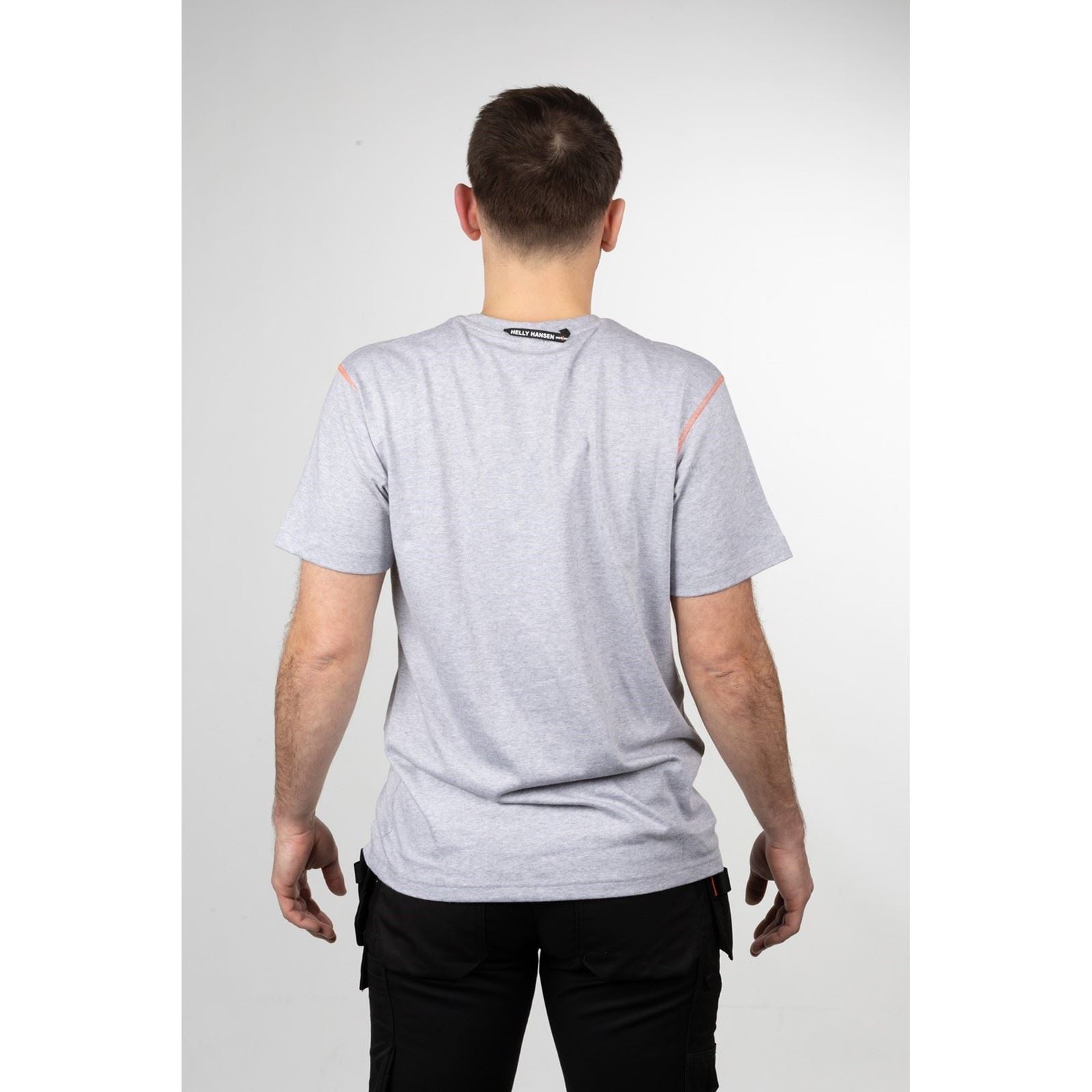 Helly Hansen Workwear Oxford T-Shirts À Manches Courtes Grises Pour Hommes En Coton