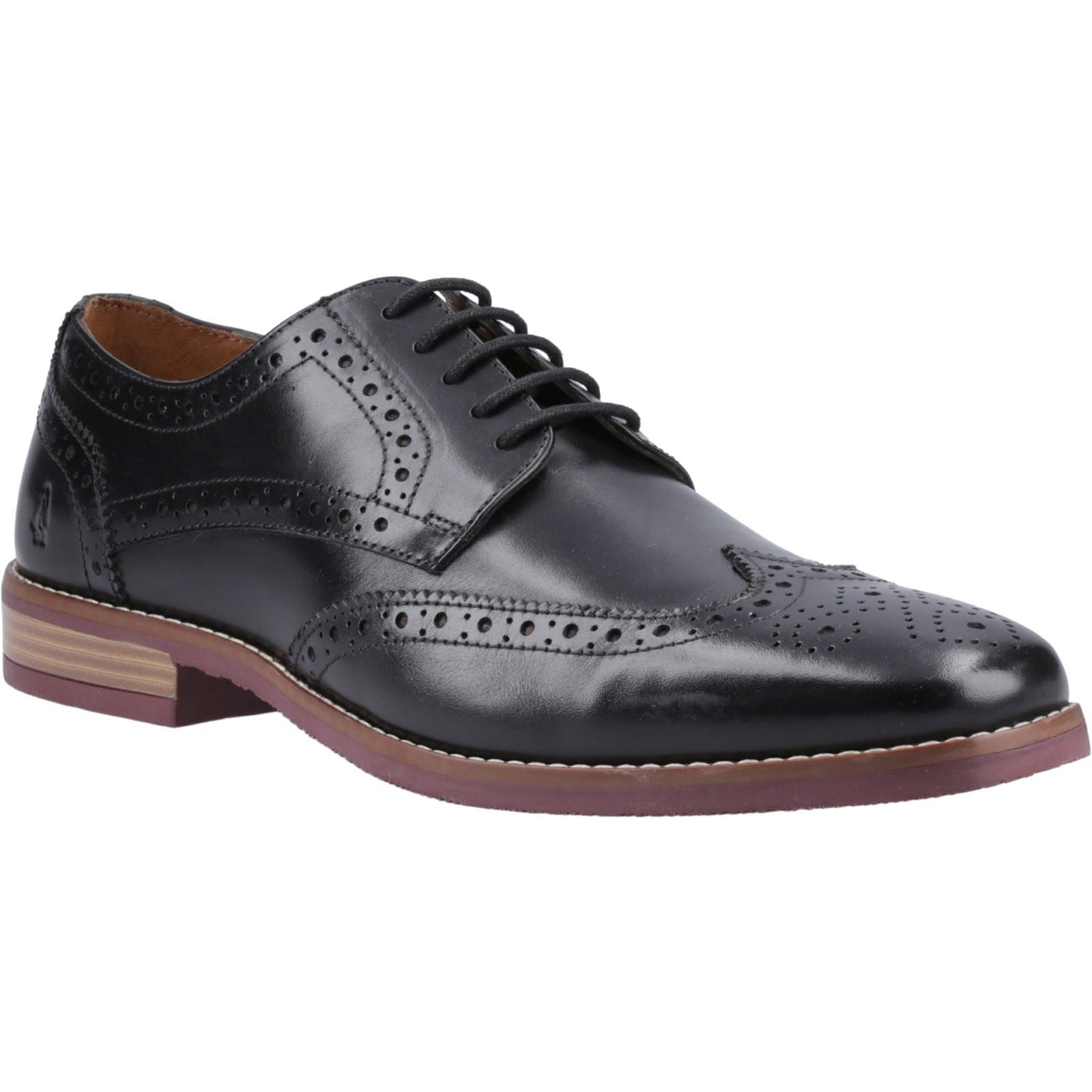 Hush Puppies Mack Chaussures Richelieu Noires En Cuir Pour Hommes
