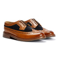 Chapman & Moore Longwing Brogue Chaussures En Cuir Pour Hommes Brunes À Lacets