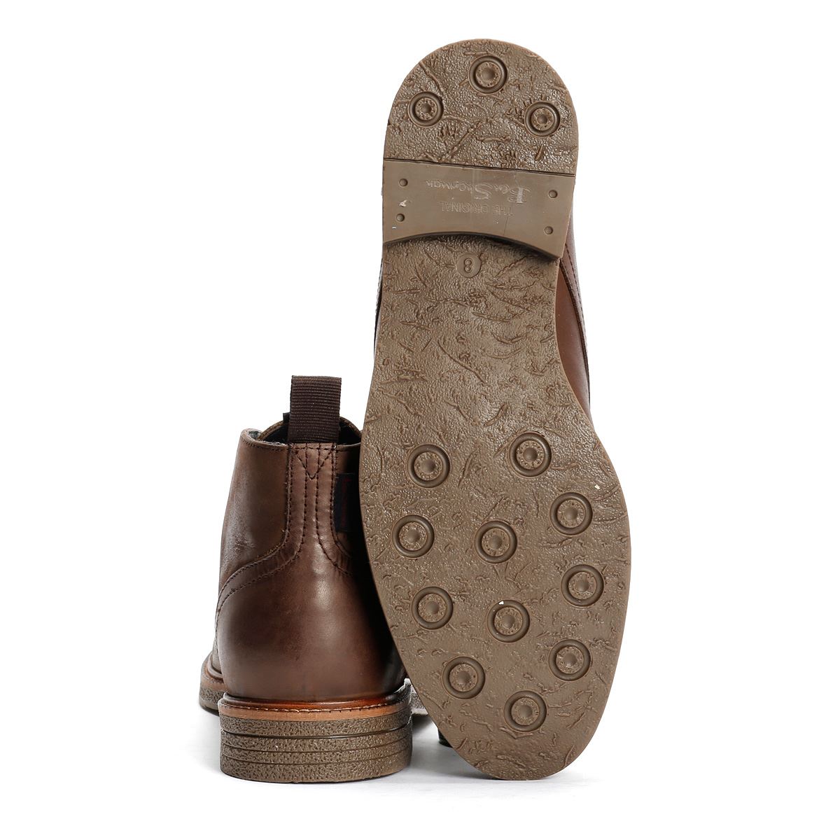 Ben Sherman Walker Chukka Bottes En Cuir Pour Hommes Marron