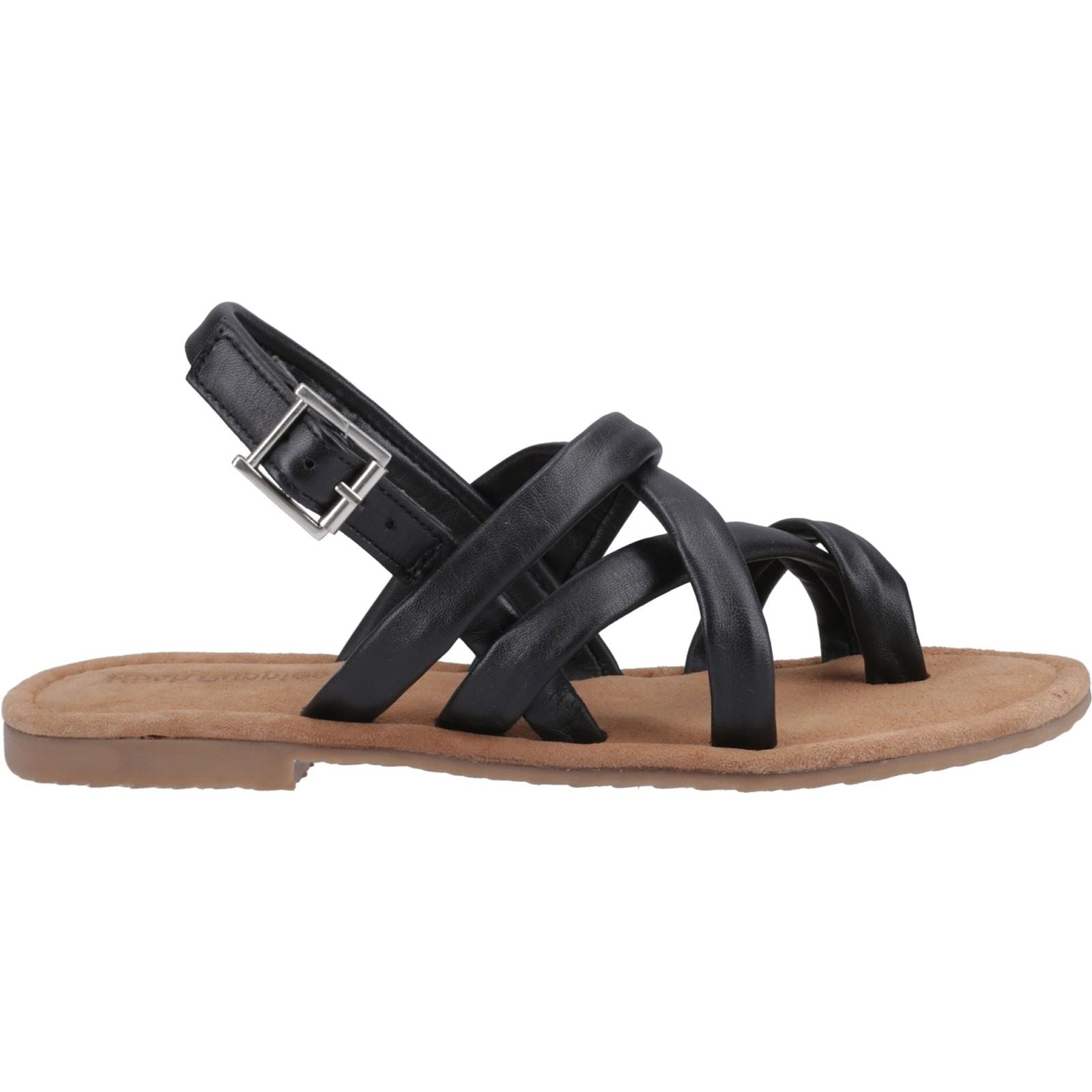 Hush Puppies Hope Sandales Noires Pour Femmes En Cuir