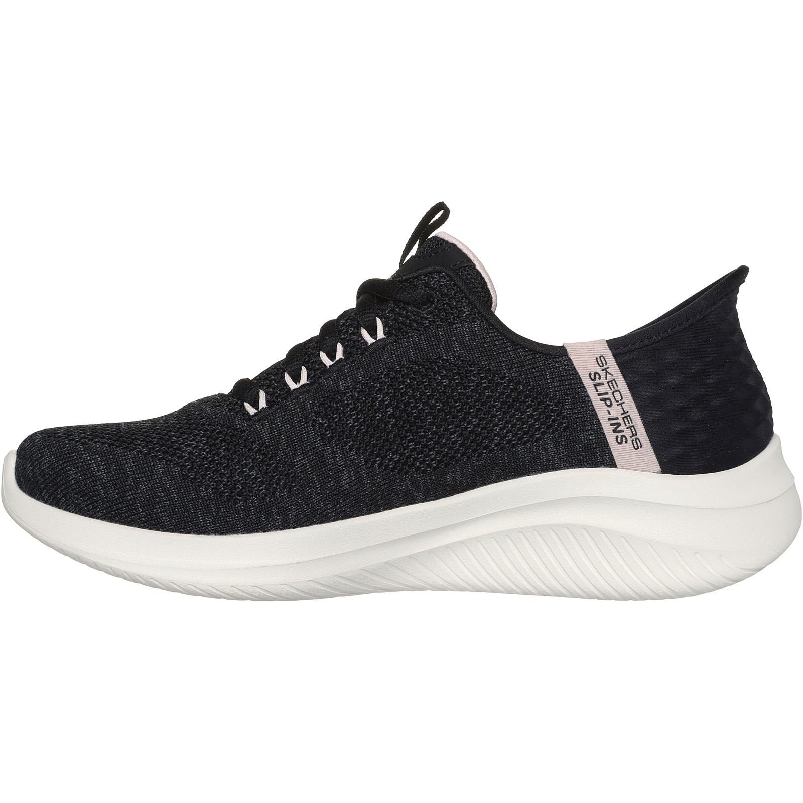 Skechers Ultra Flex 3.0 Easy Step Baskets En Textile Pour Femmes, Noir/Rose