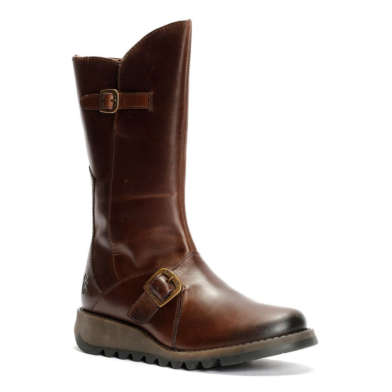 Fly London MES 2 Rug Bottes En Cuir Pour Femmes Marron